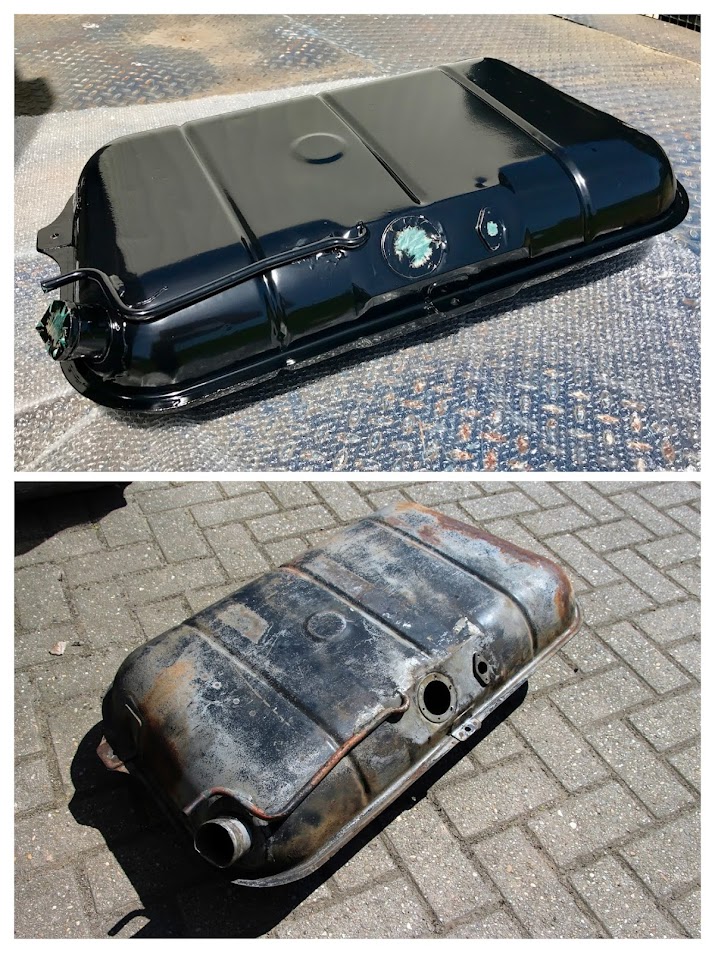 Tank; cleanen en voorzien van EPOXY SEALER !