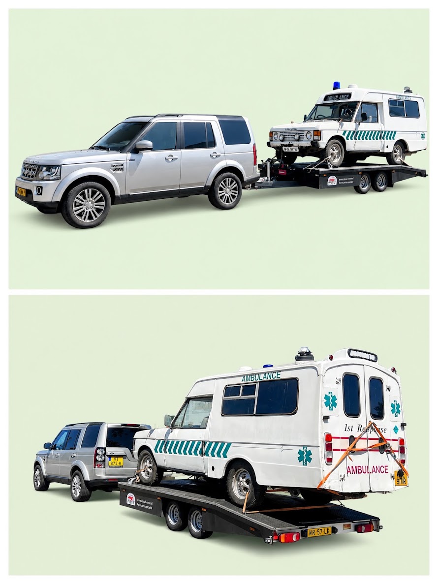 Bijzonder transport vandaag........ LR Disco met RR Ambu