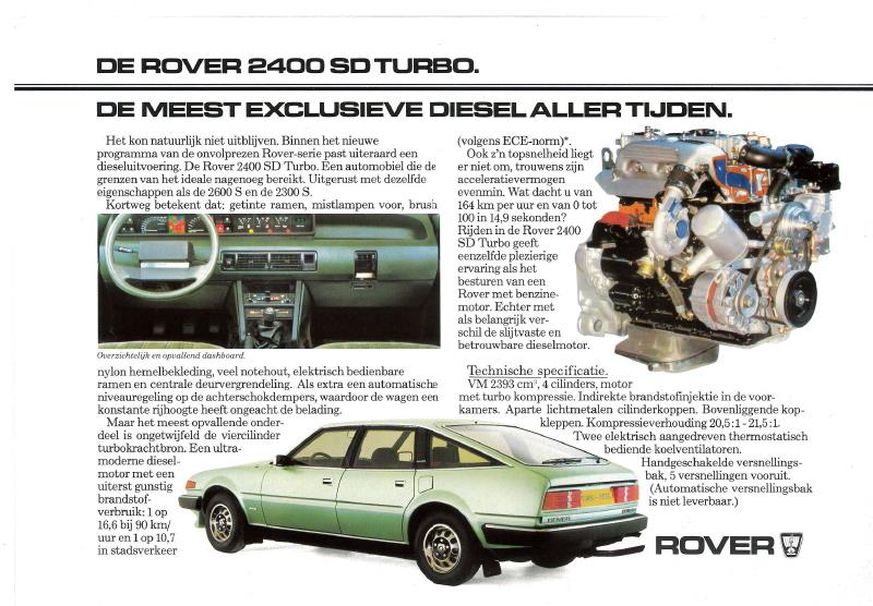 binnenkort meer info Rover SD1 SD Turbo